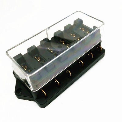 Universal 12v 6 Way Circuit Automotive Blade Fuse Box Block Fuse Holder Box For Car Vehicle